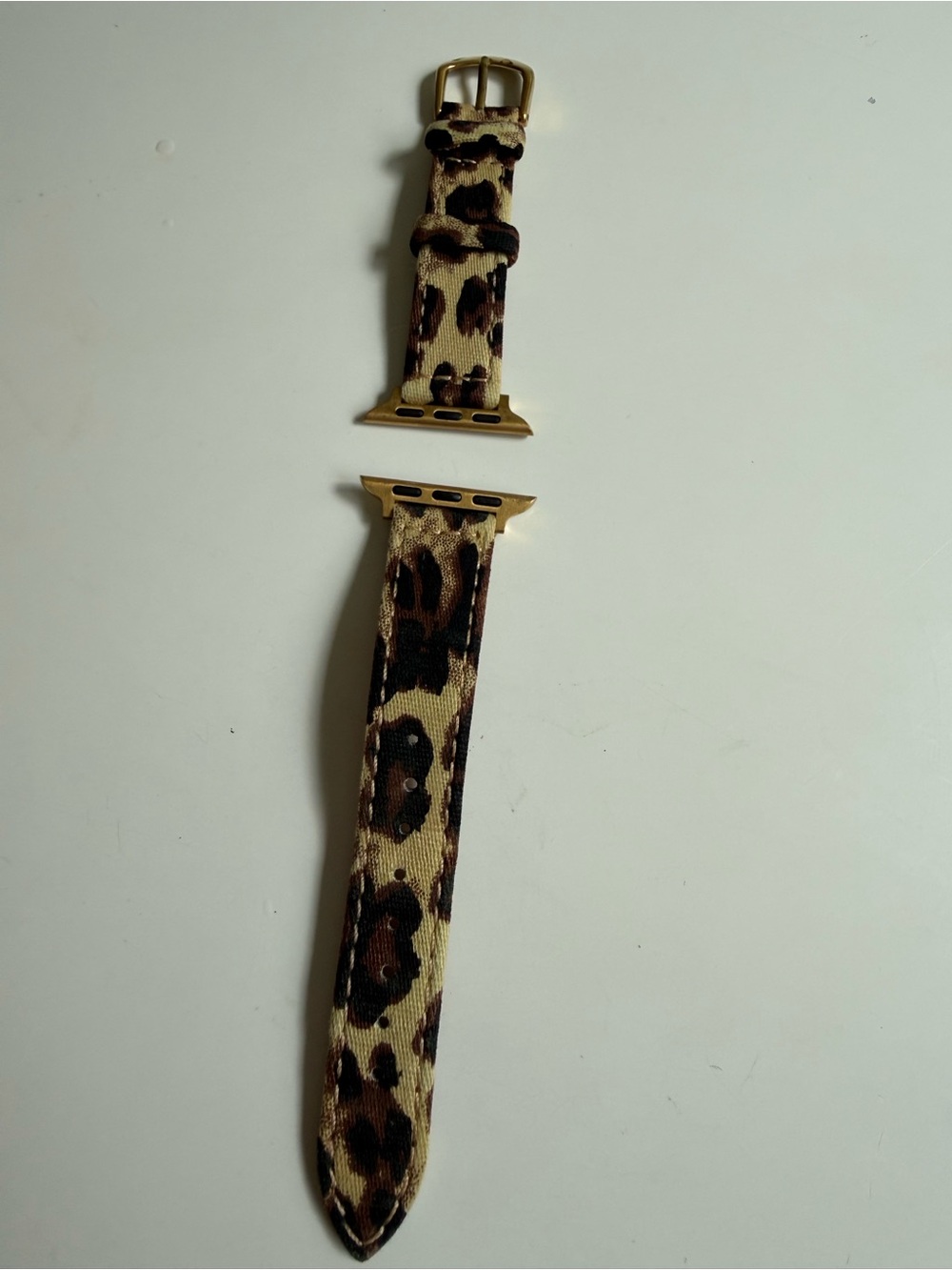Leopard Print Watch Band - Gold Hardware